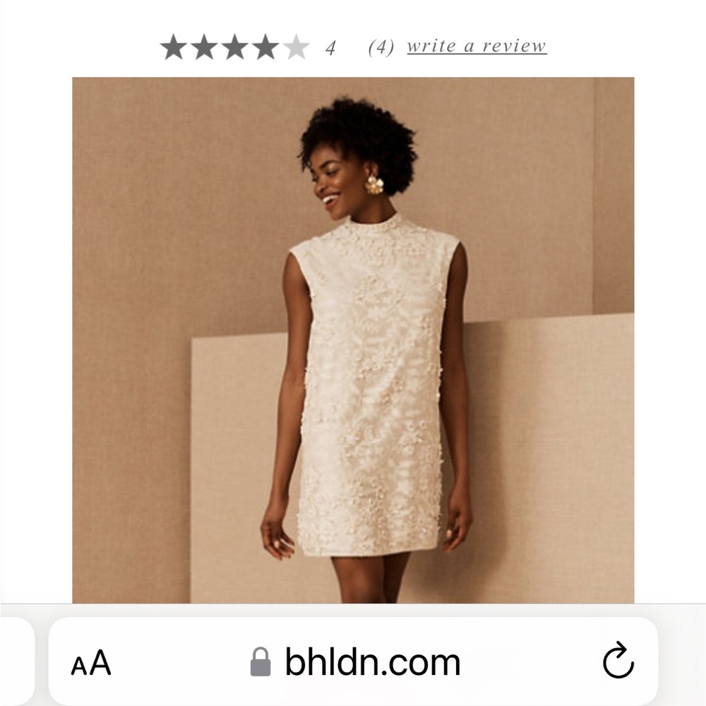 NWT Anthropologie BHLDN Payal Jain Archer Mini Formal or Wedding Dress Size 10